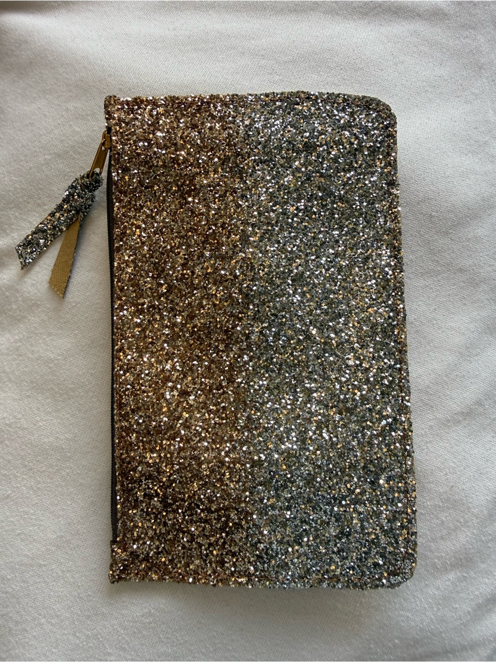 Glitter Zip Wallet Clutch - Silver and Gold